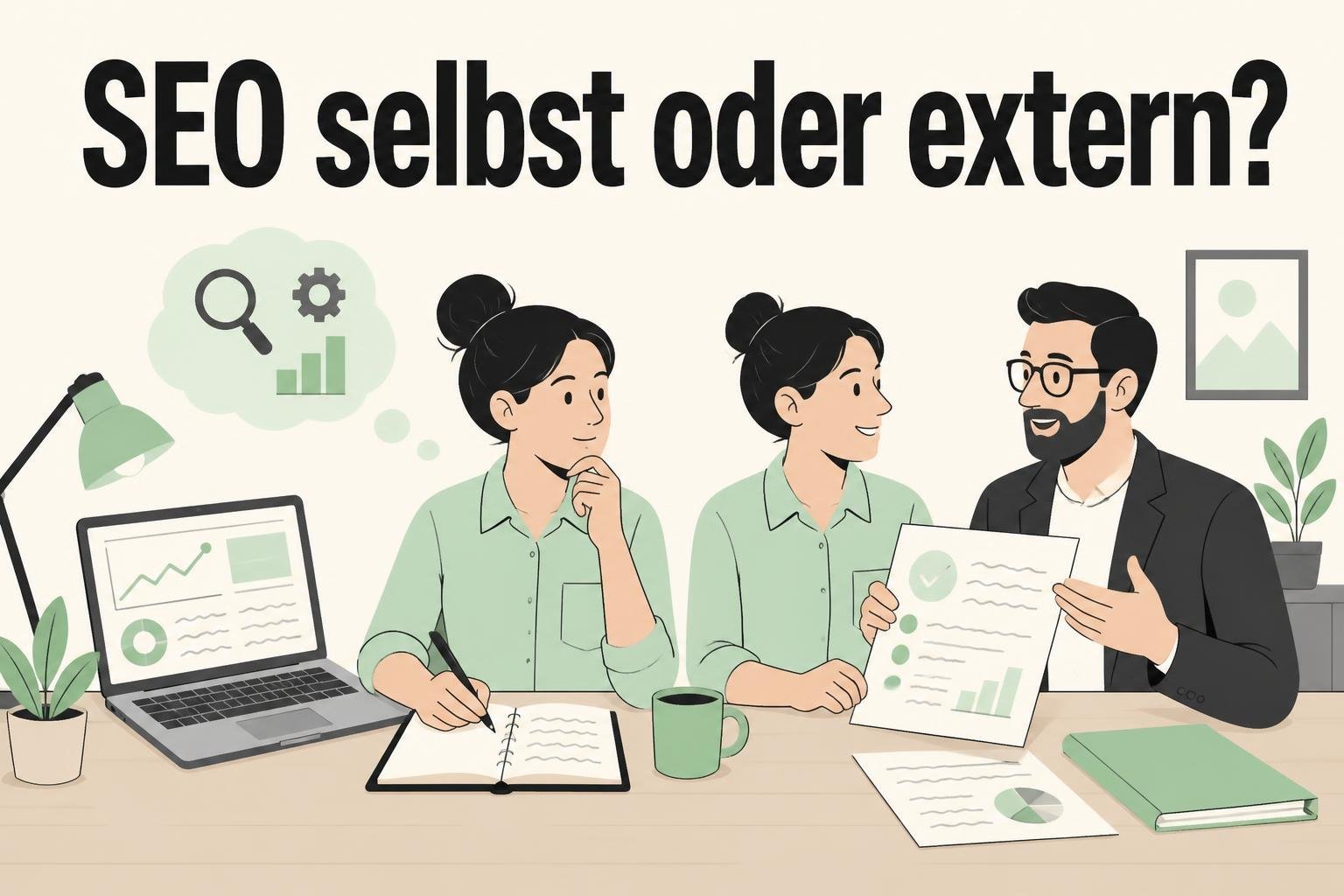 Google-Suchmaschinenoptimierung selbst umsetzen oder beauftragen? So vergleichen Sie Aufwand, Kosten und Kontrolle
