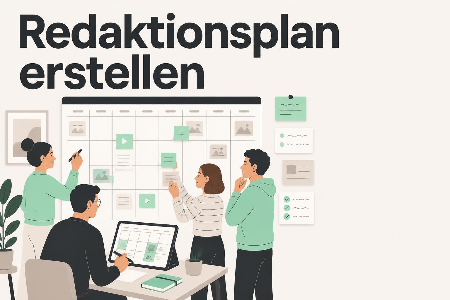 Redaktionsplan erstellen – 30-Tage-Starterplan für SEO-Teams mit Rollen, Vorlagen und täglichen Tasks