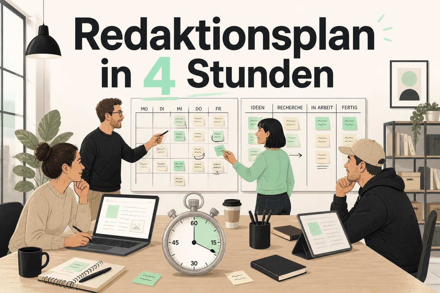 Redaktionsplan erstellen in 4 Stunden mit einem Sprint-Workflow für kleine SEO-Teams