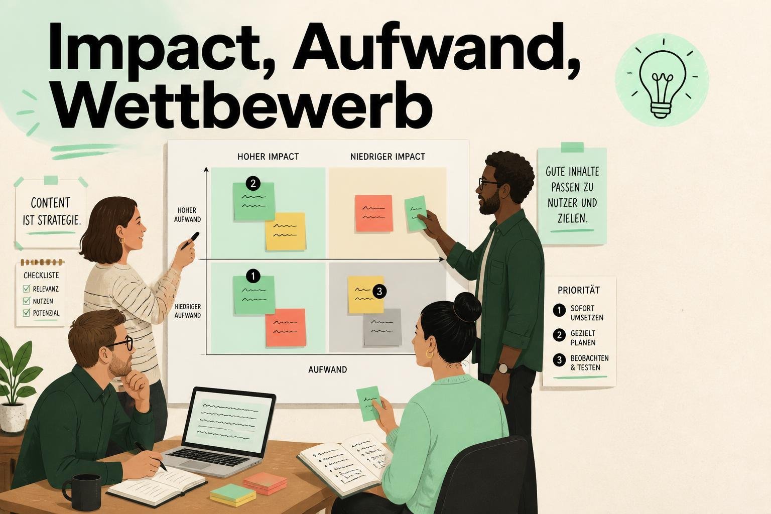 SEO Priorisierung Methoden anwenden, die Impact, Aufwand und Wettbewerb kombinieren